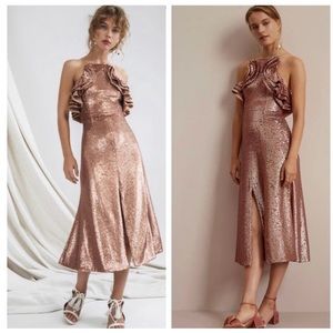 ** SOLD**C/MEO Collective Copper Sequin Dress